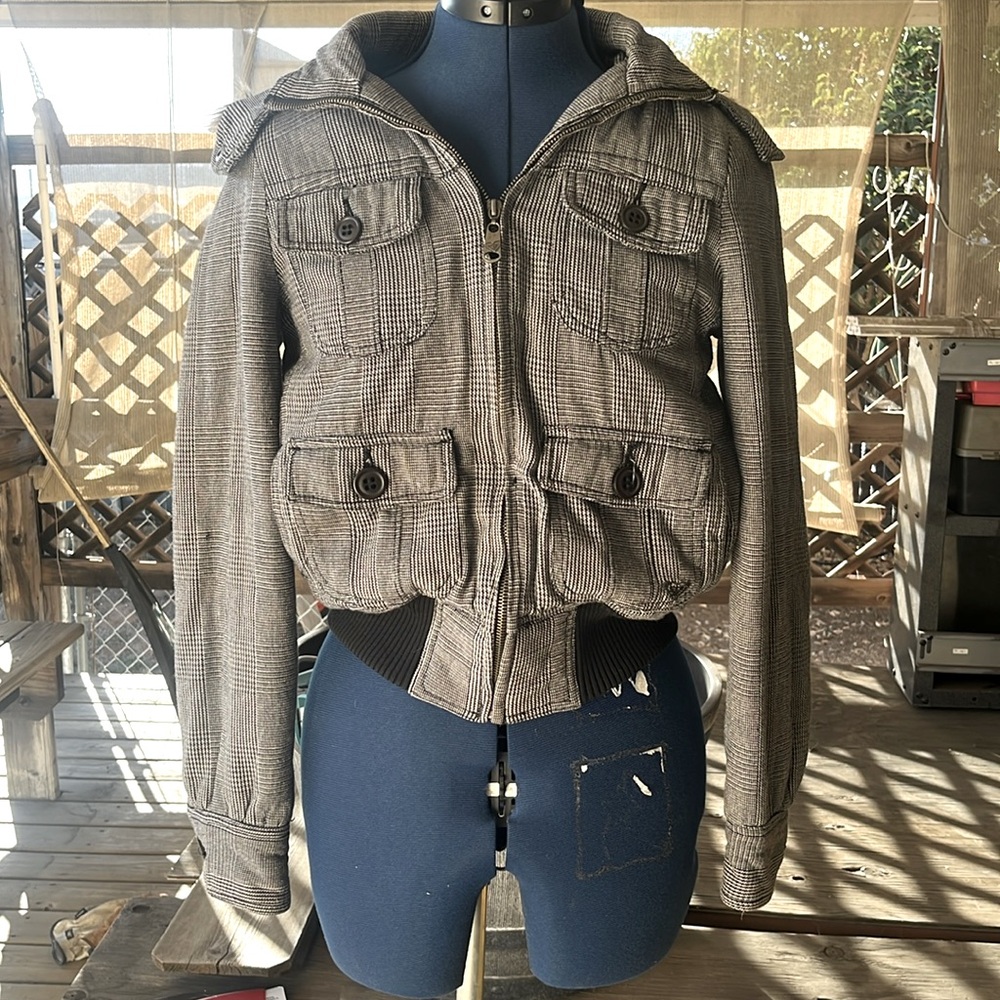Roxy size small Glen Check plaid winter coat